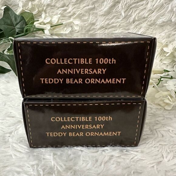 Vintage in Box Collectible 100th Anniversary Teddy Bear Ornament 1902 & 2002 New - Picture 4 of 6